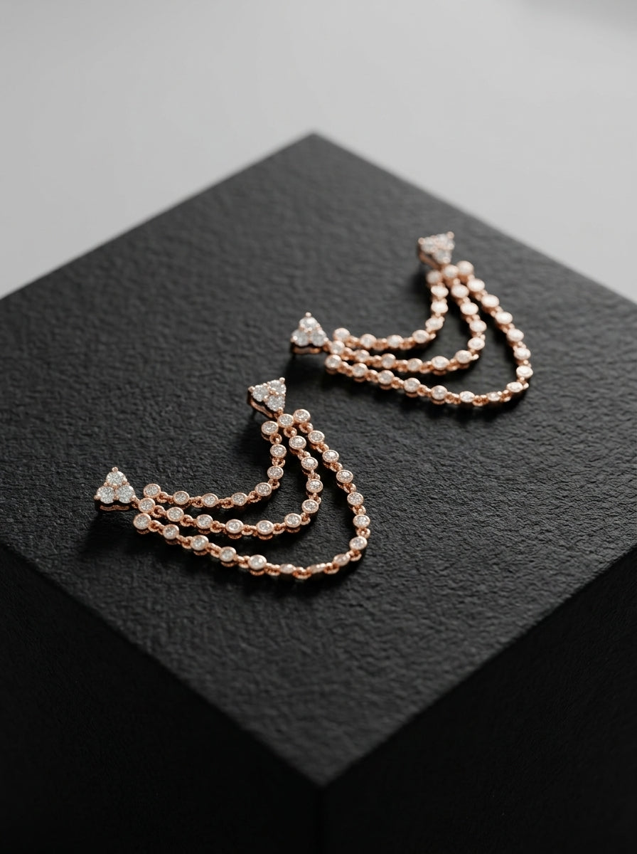 Triple-Tier Royal Drape Earrings