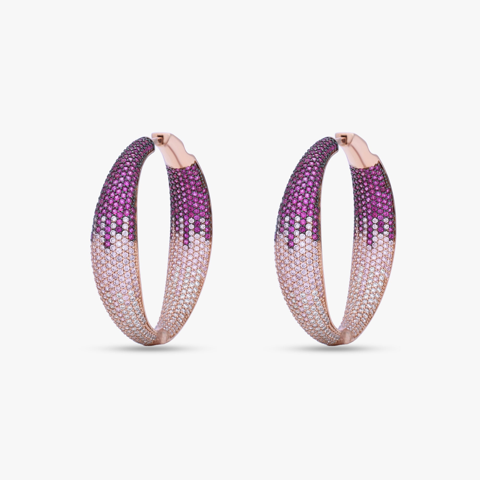 Multicolour Stone Hoop Earrings