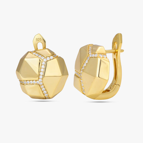 Load image 1 in gallery view. Faceted Gold Studs