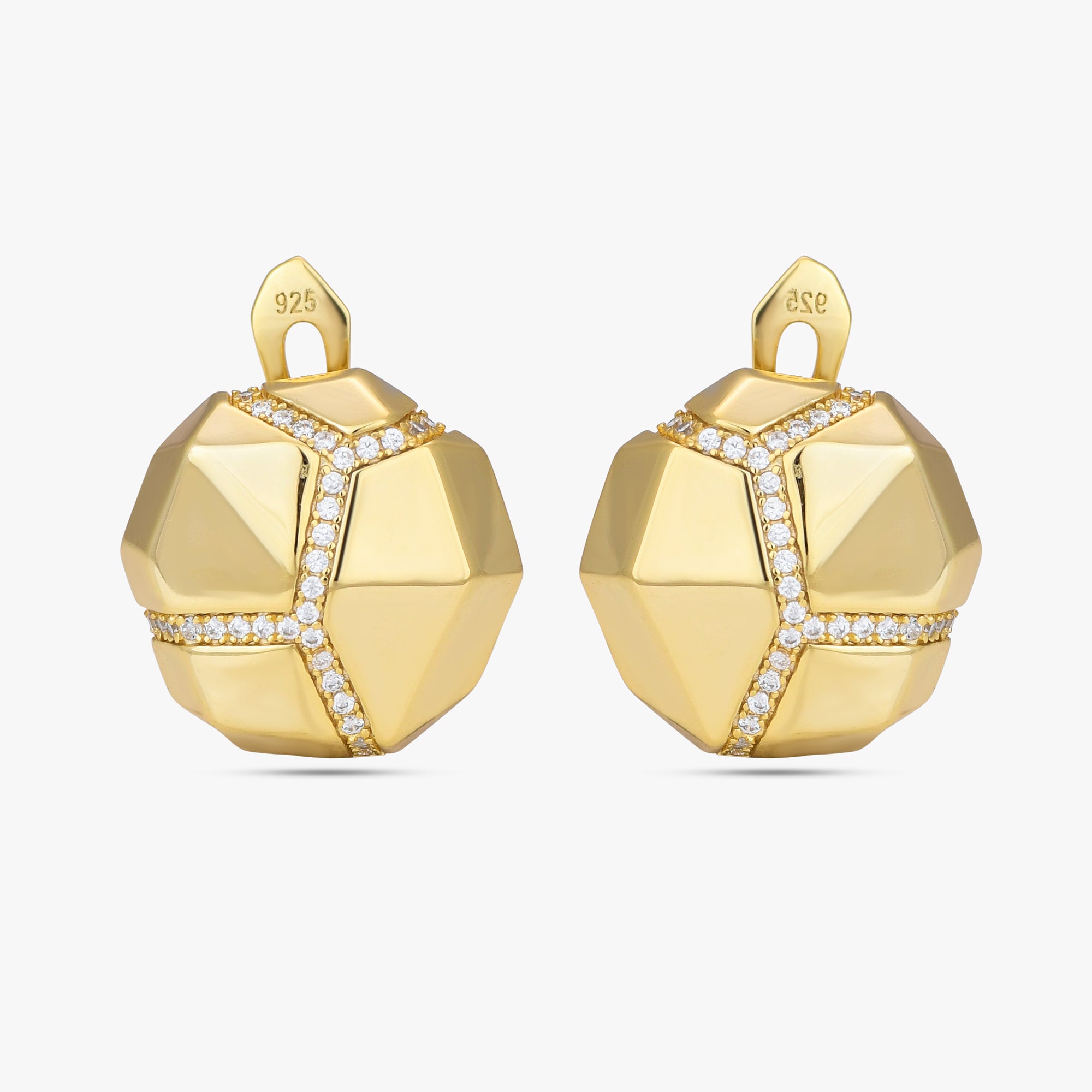 Faceted Gold Studs