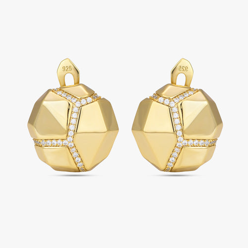 Load image 1 in gallery view. Faceted Gold Studs