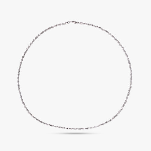 Load image 1 in gallery view. Italian Twisted Silver Necklace