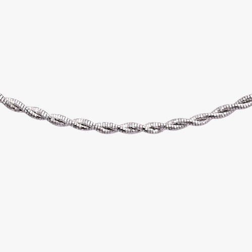 Load image 1 in gallery view. Italian Twisted Silver Necklace
