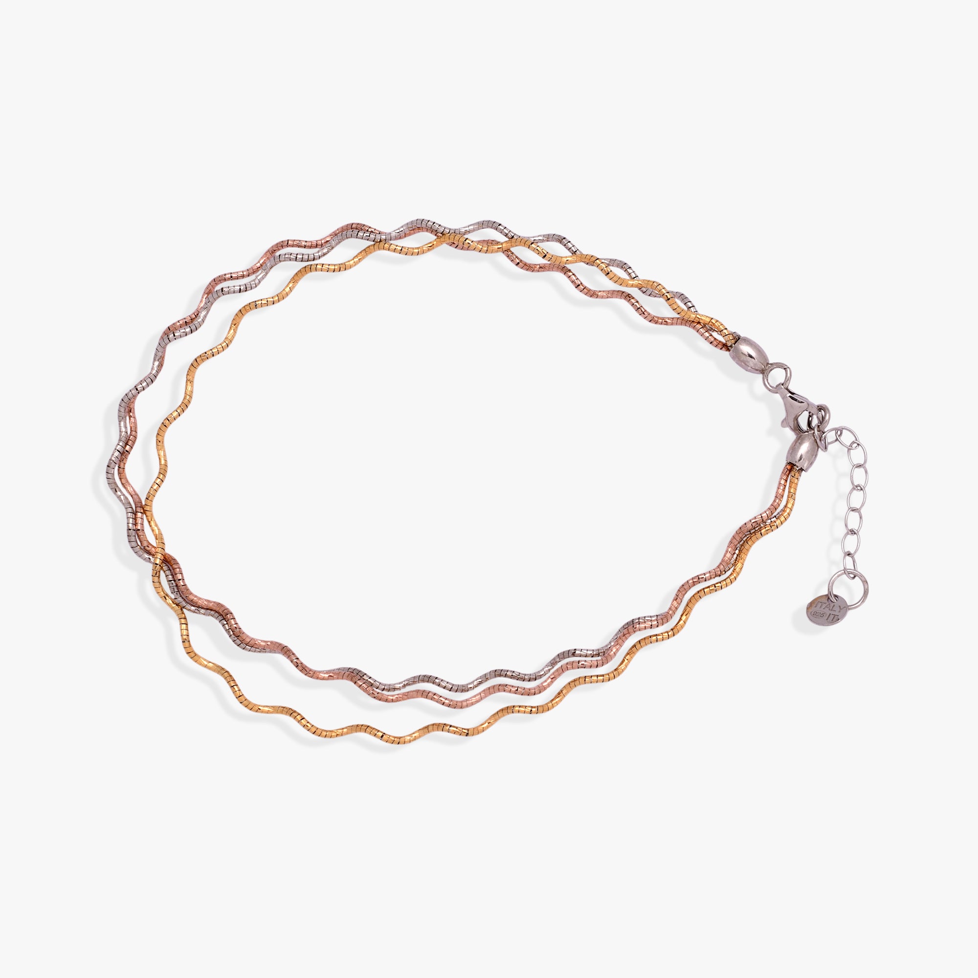 Triple Layer Wave Anklet