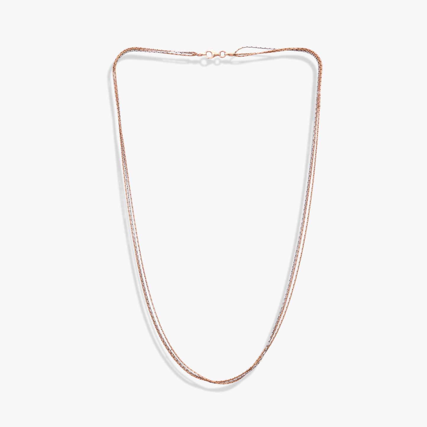 Tricolor Layered Silver Chain