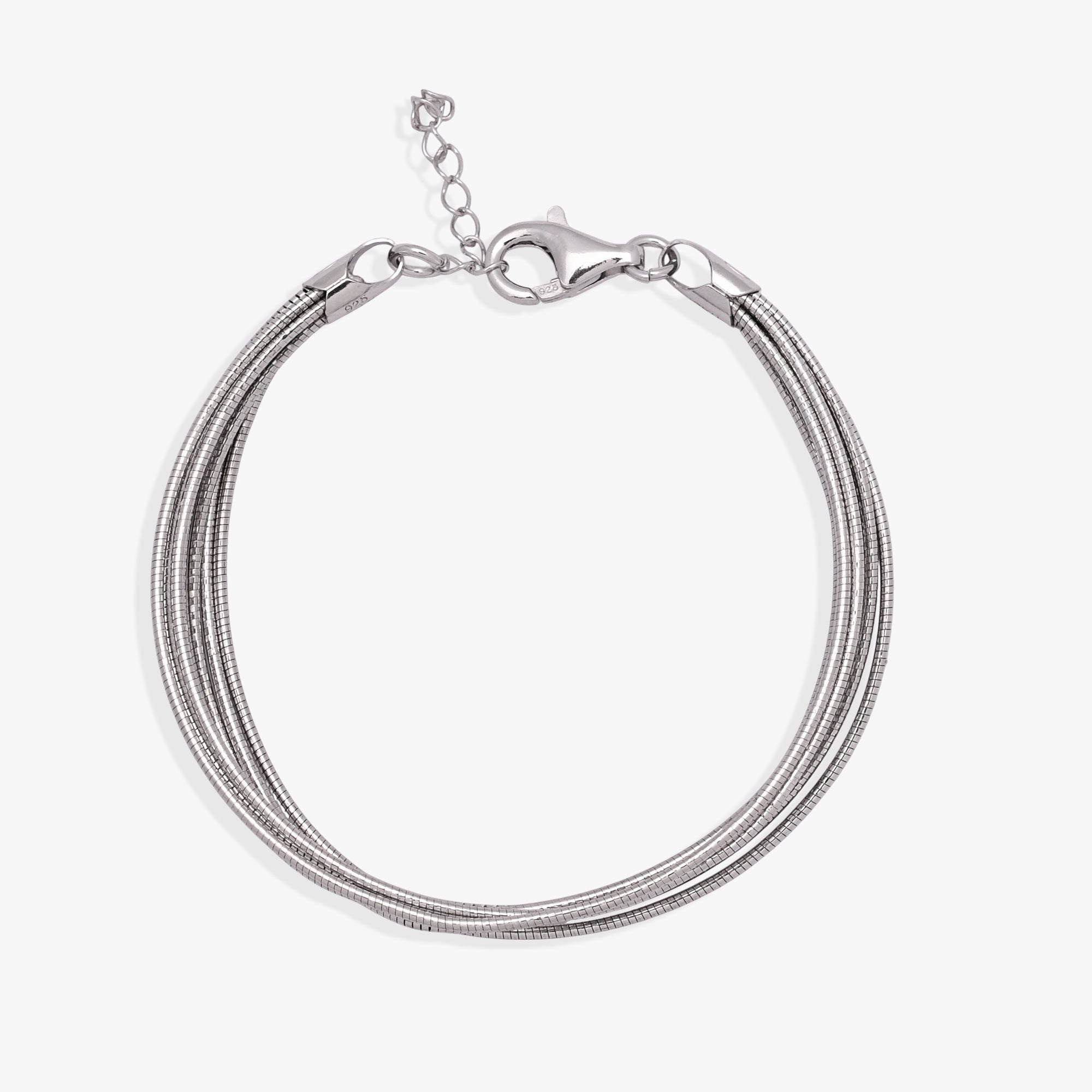 Layered Italian Silver Bracelet