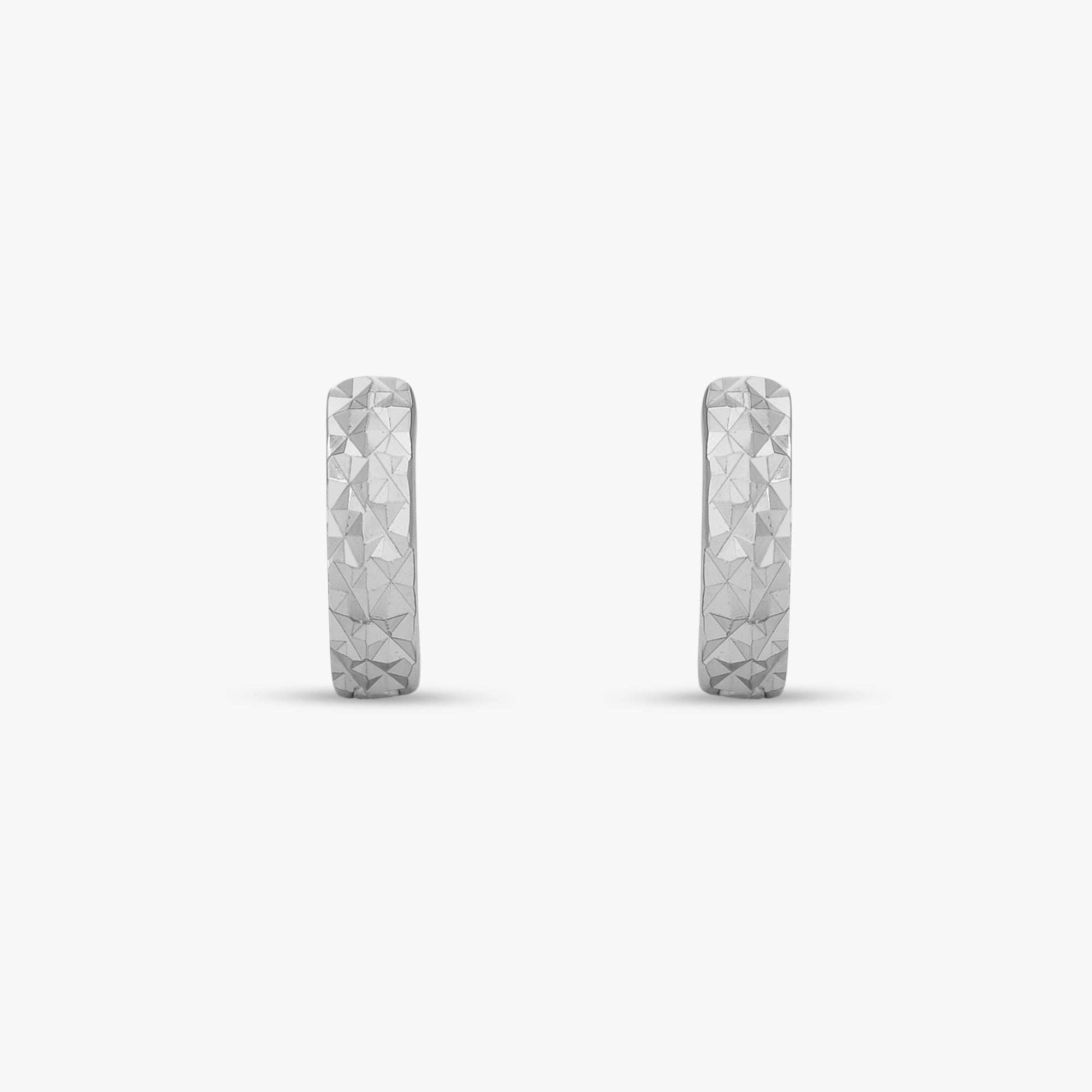 Diamond Cut Huggie Earrings