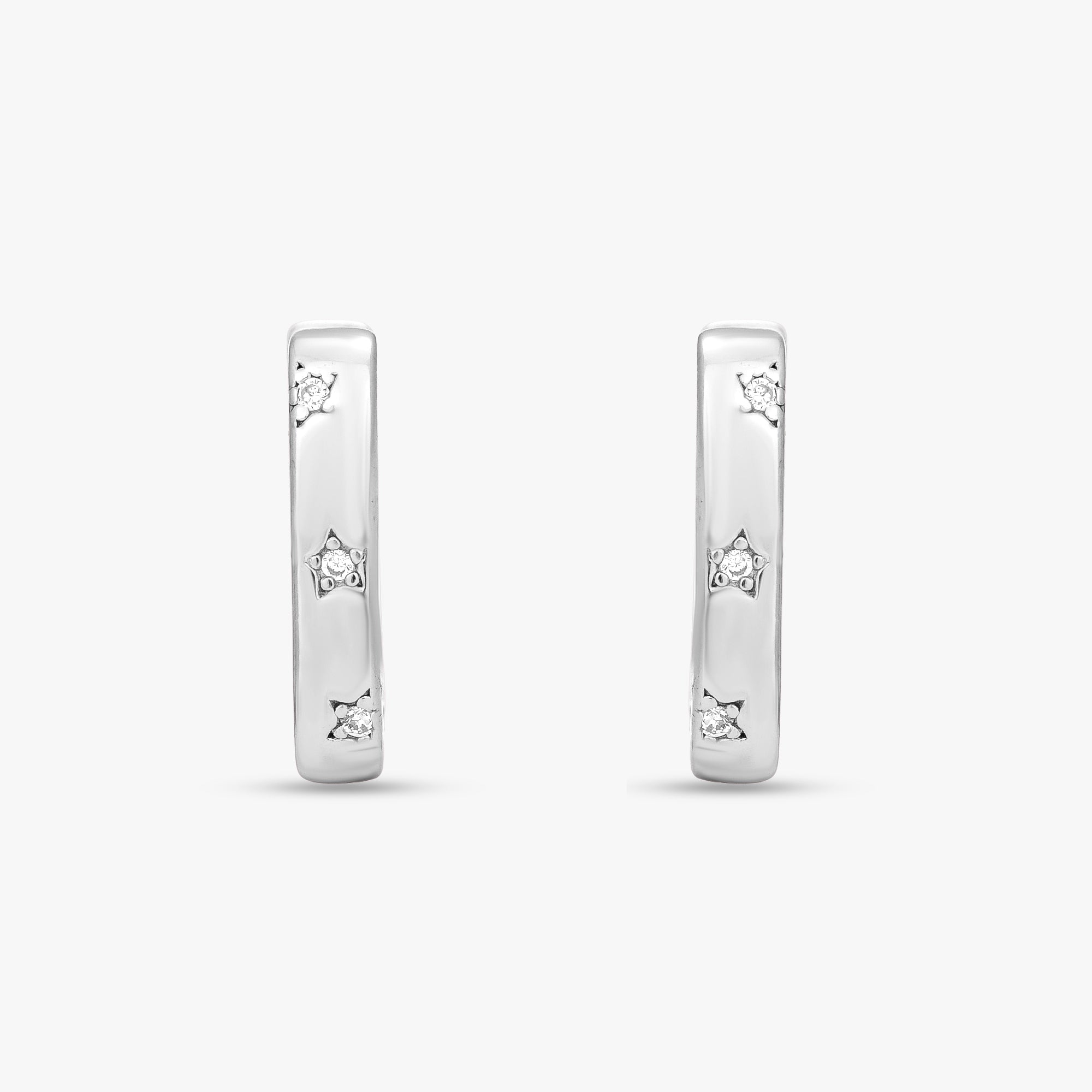 Star Rectangular Huggie Earrings