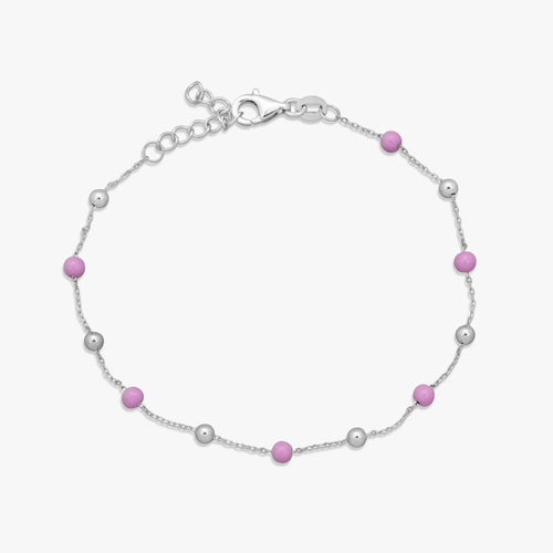 Load image 1 in gallery view. Lavender Bead Chain Bracelet