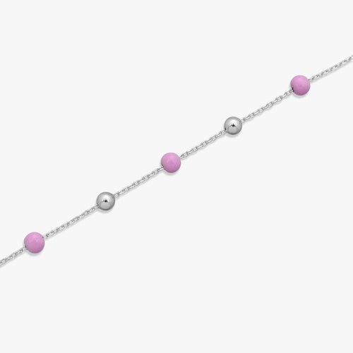 Load image 1 in gallery view. Lavender Bead Chain Bracelet