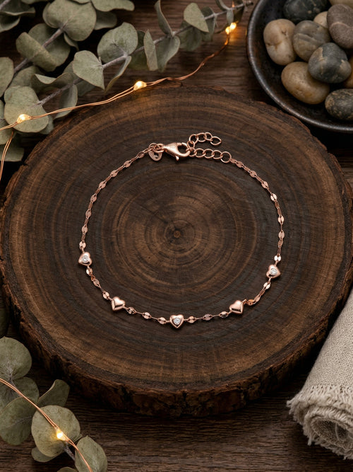 Load image 1 in gallery view. Dainty Heart Link Bracelet
