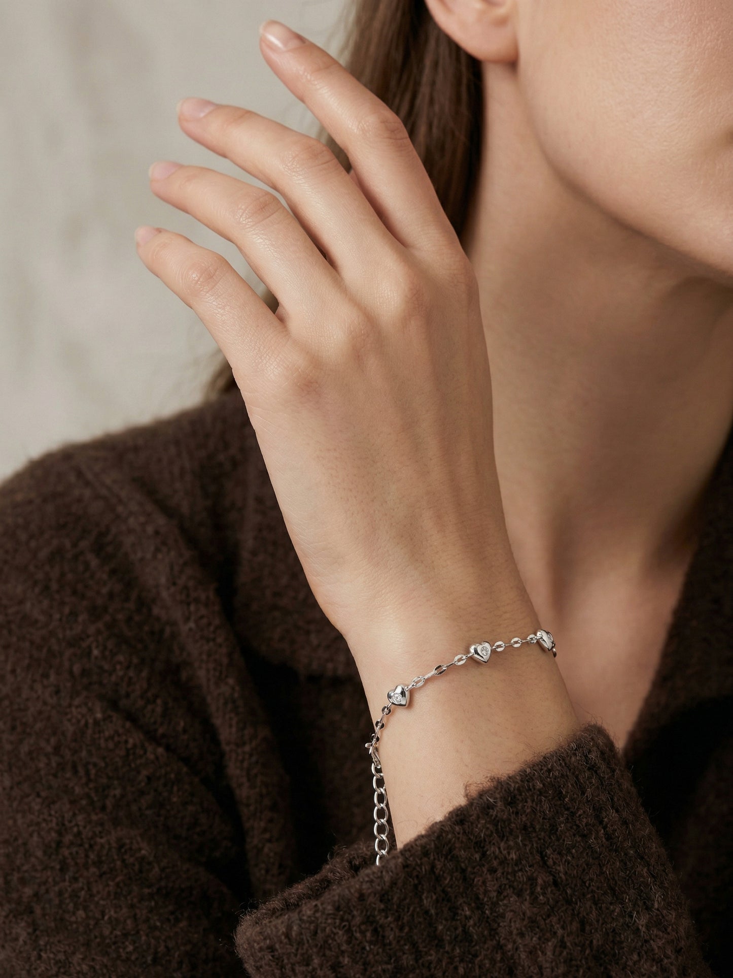 Dainty Heart Link Bracelet