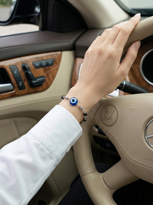 Load image 1 in gallery view. Silver Nazar Eye Bracelet