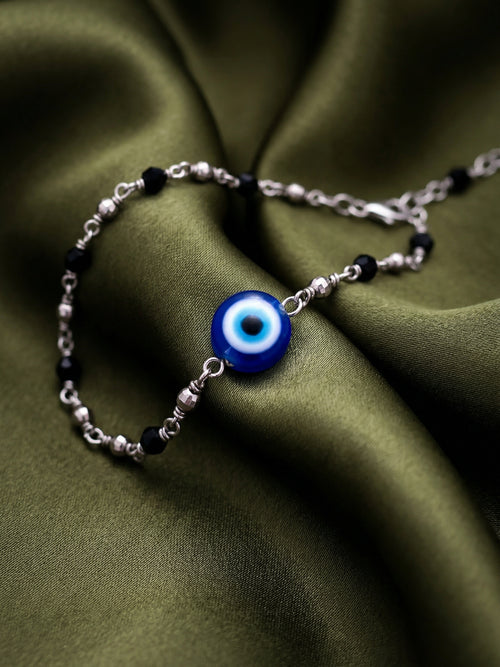 Load image 1 in gallery view. Silver Nazar Eye Bracelet