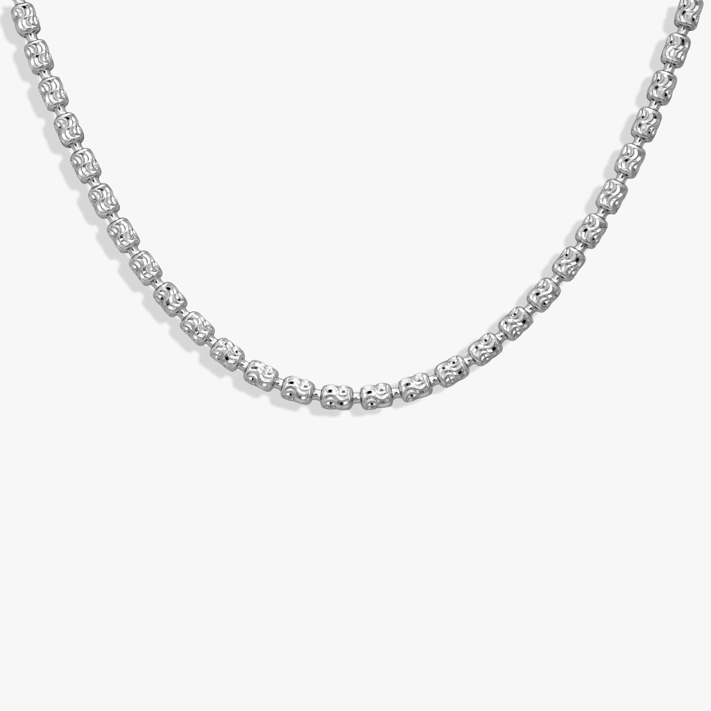 Lustrous Silver Bar Chain