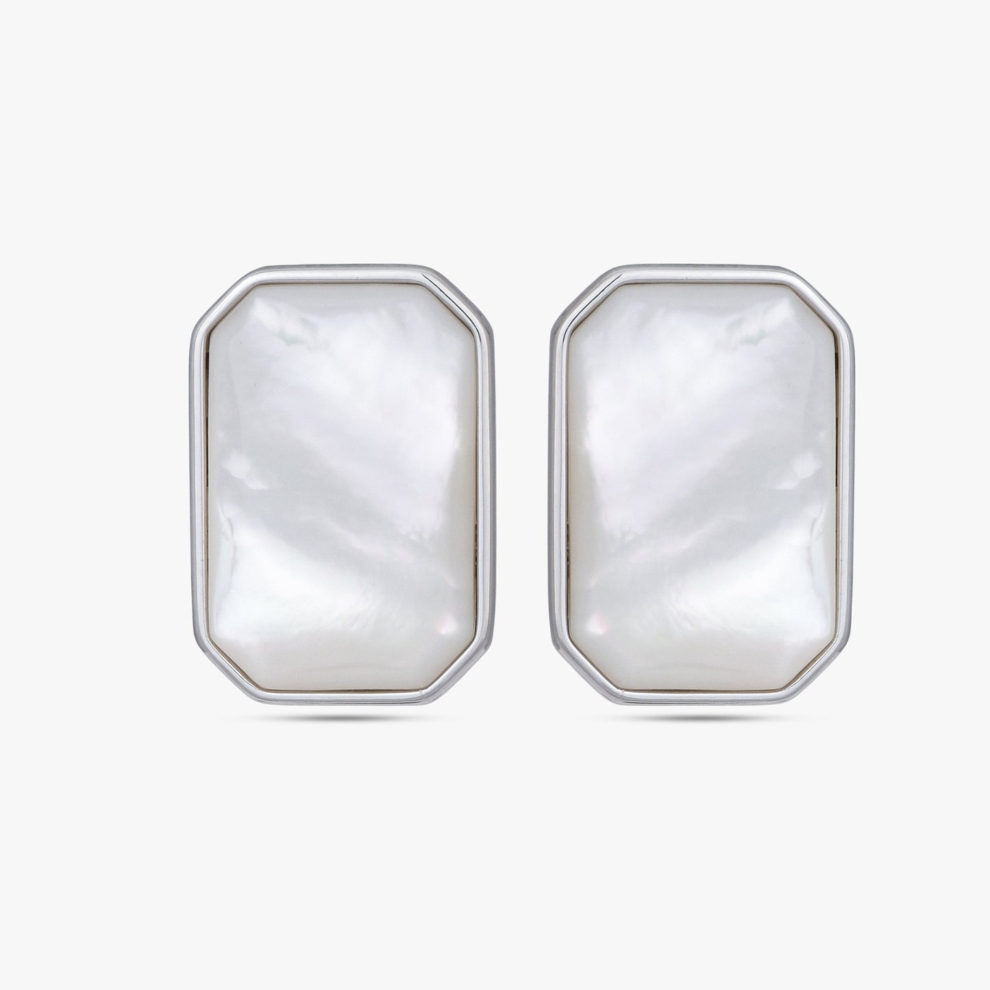 Pearlescent Emerald-Cut MOP Earrings
