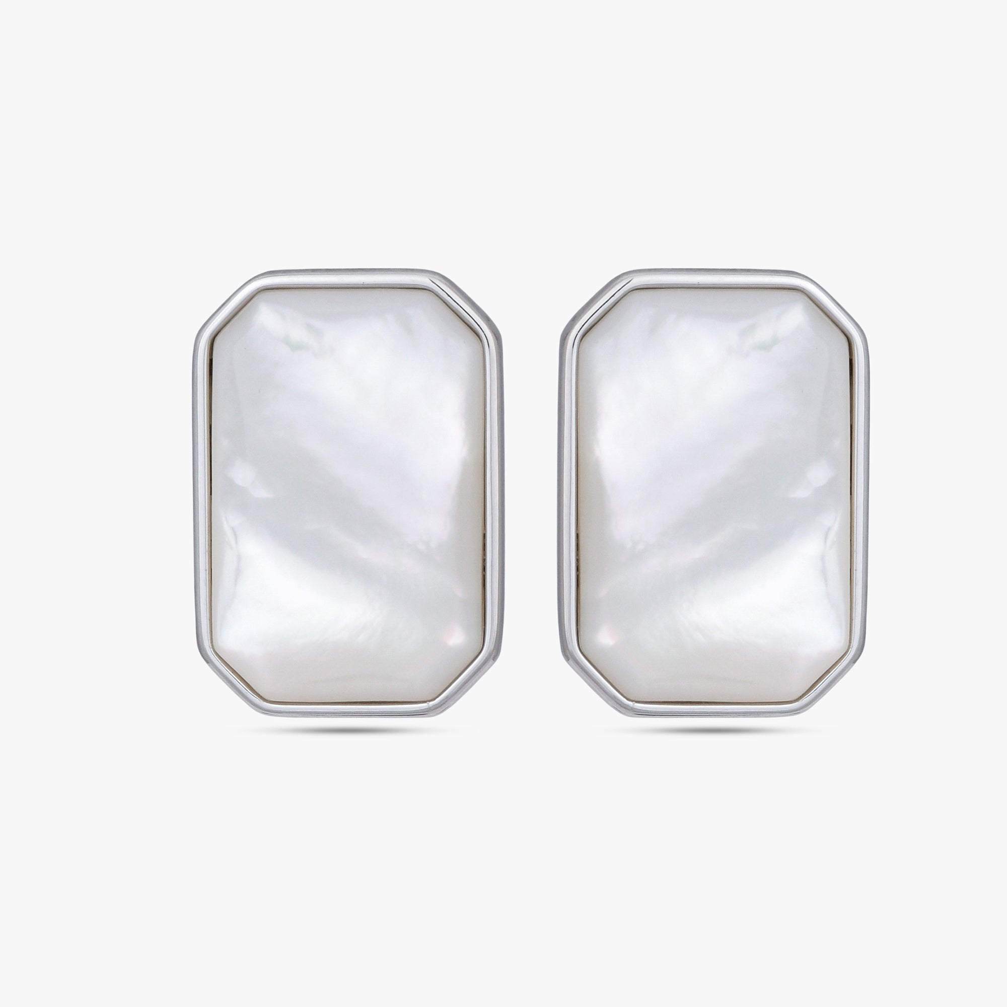 Pearlescent Emerald-Cut MOP Earrings