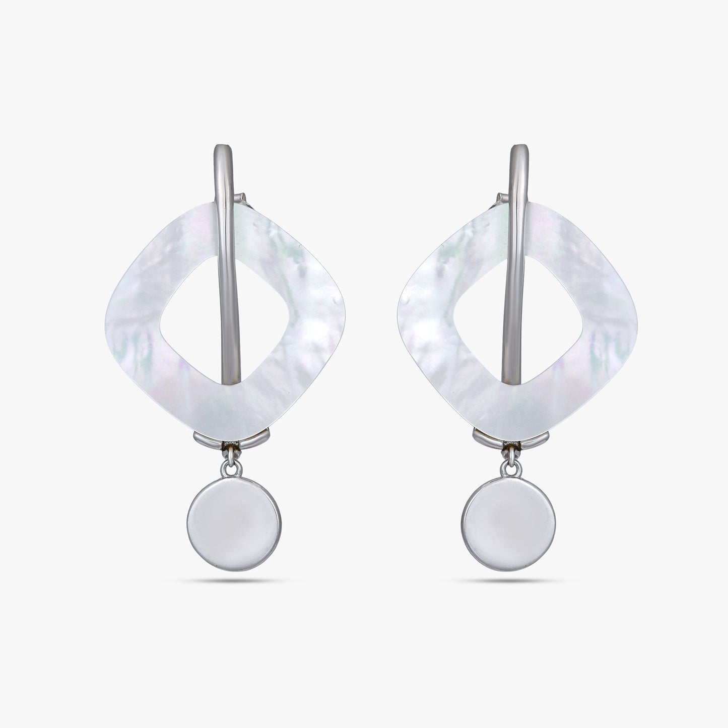 Silver Diamond-Frame Shell Drops