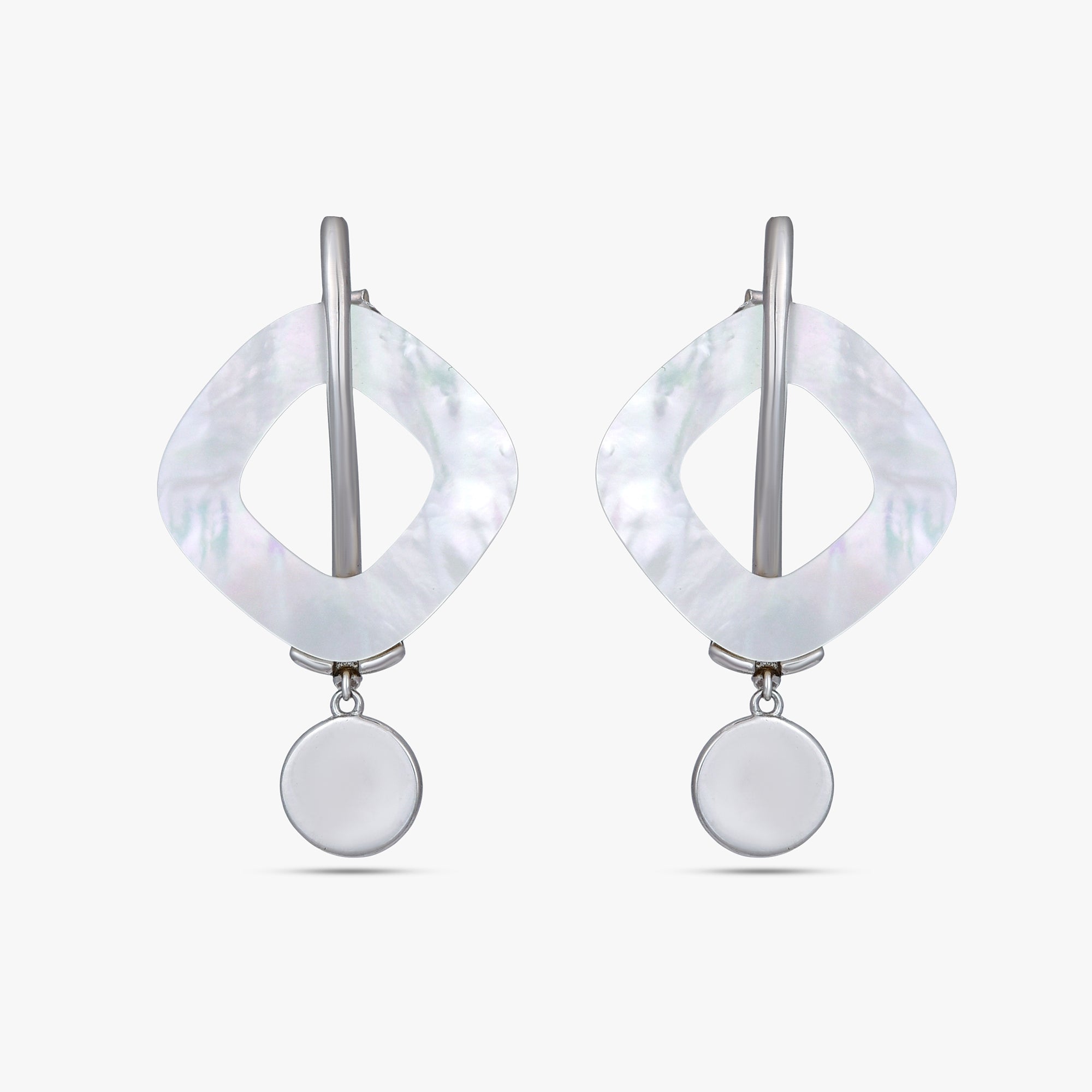 Silver Diamond-Frame Shell Drops