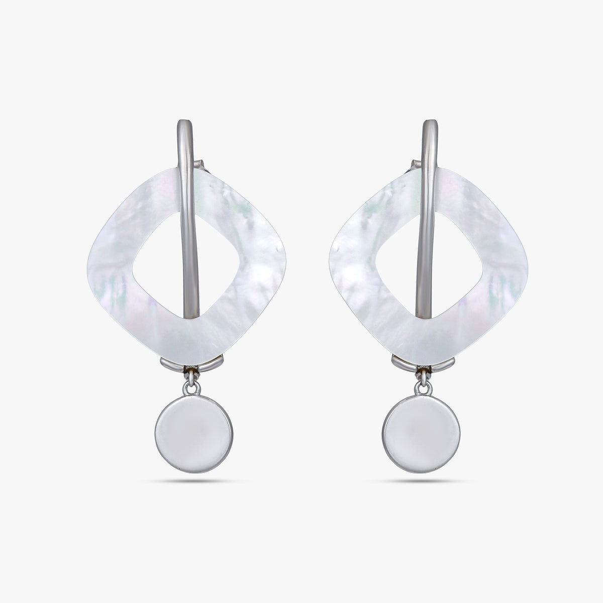 Silver Diamond-Frame Shell Drops