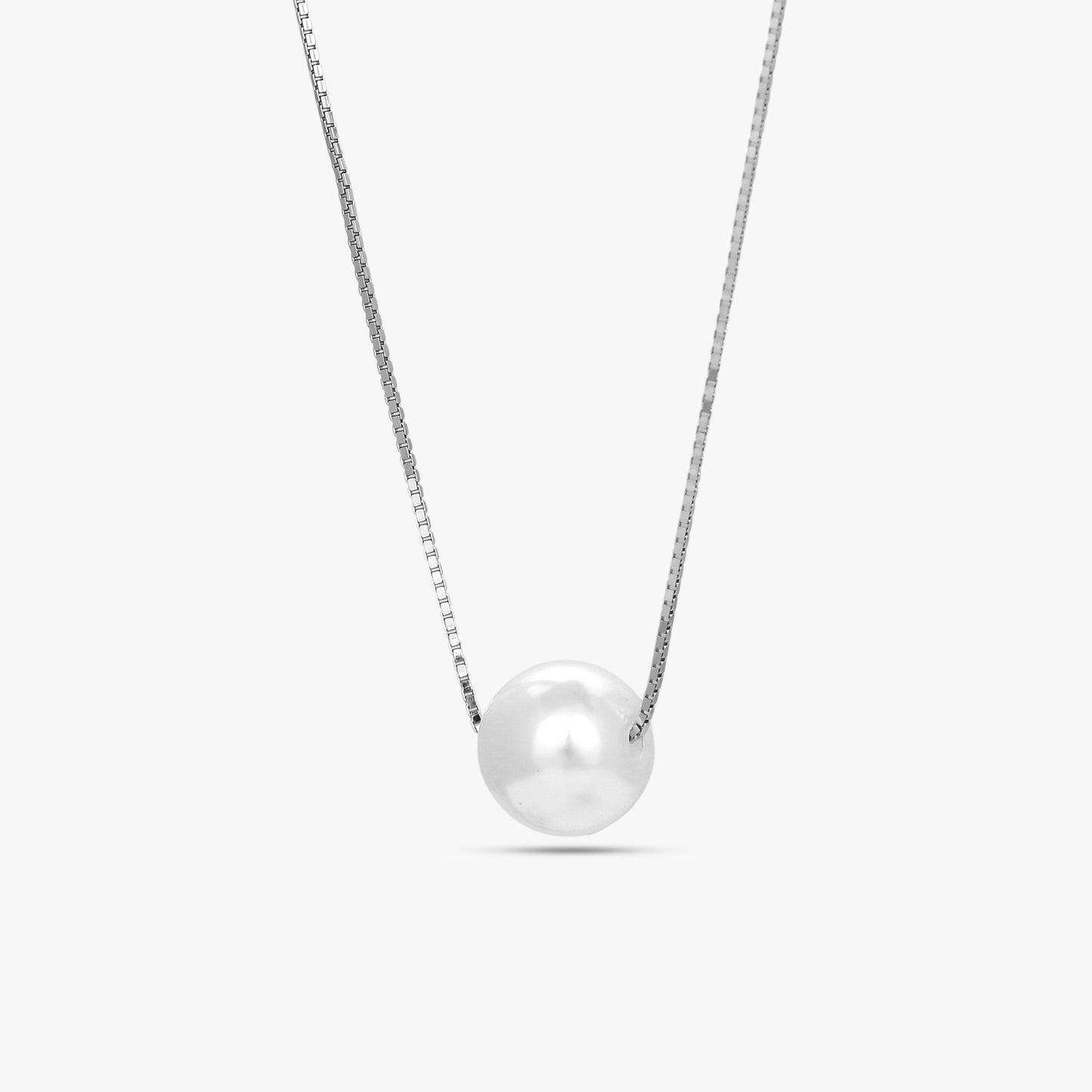 Floating Pearl Solitaire Necklace