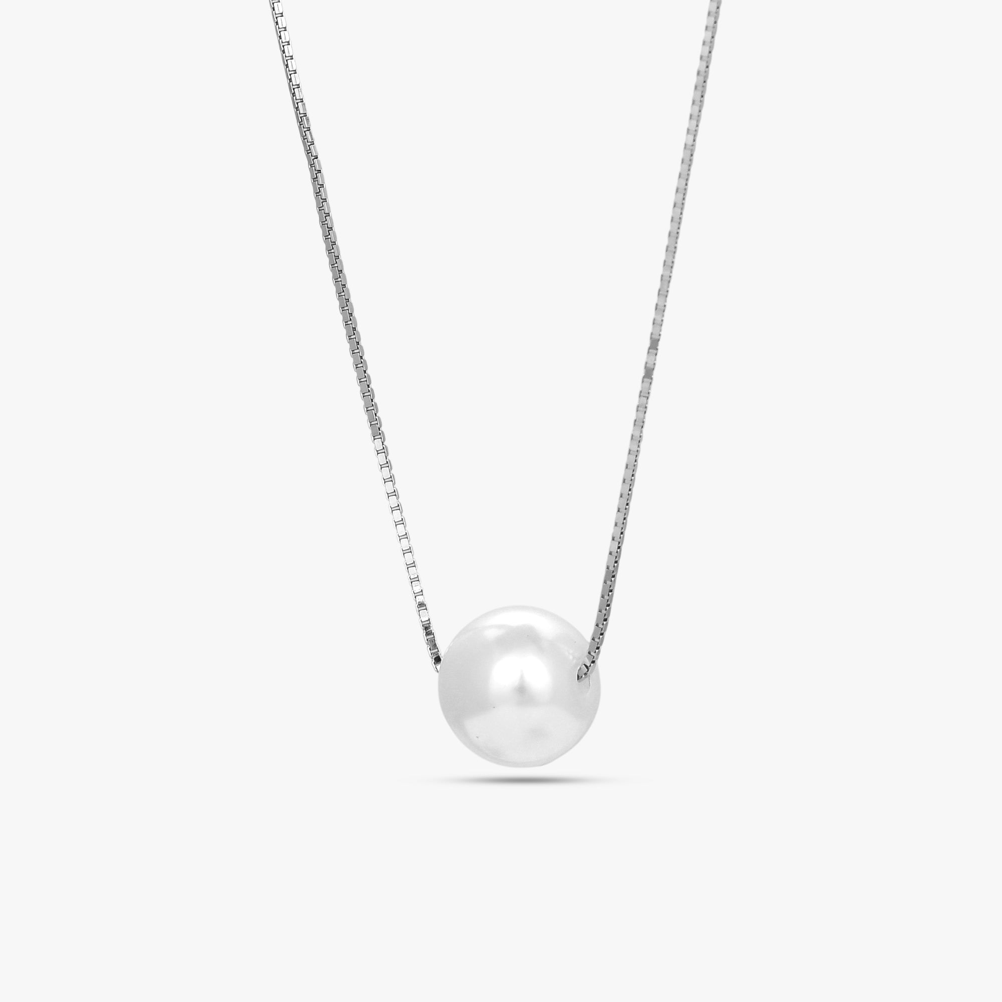 Floating Pearl Solitaire Necklace