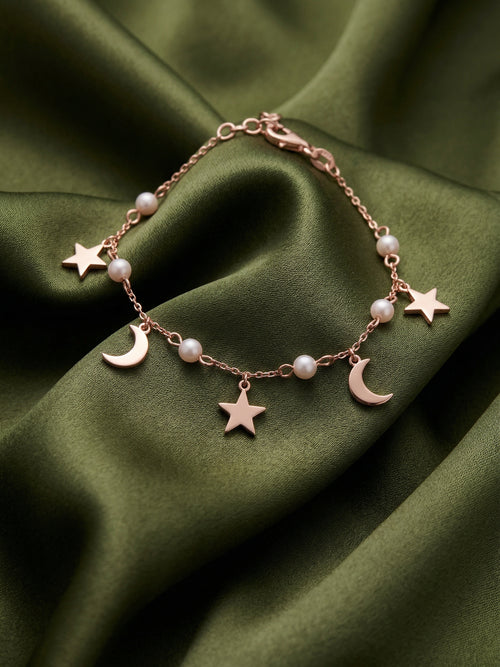 Load image 1 in gallery view. Celestial Pearl Charm Bracelet