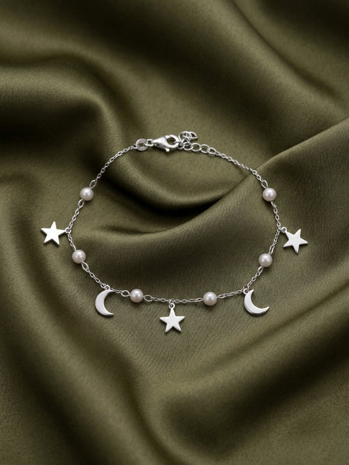 Load image 1 in gallery view. Celestial Pearl Charm Bracelet