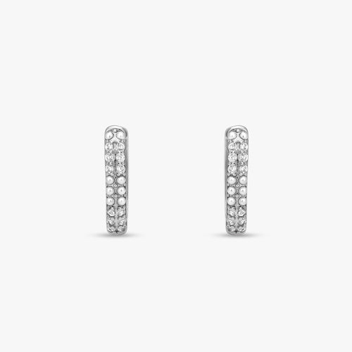 Load image 1 in gallery view. Pearl Crystal Huggie Hoops
