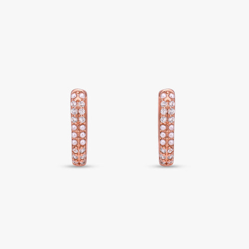 Load image 1 in gallery view. Pearl Crystal Huggie Hoops