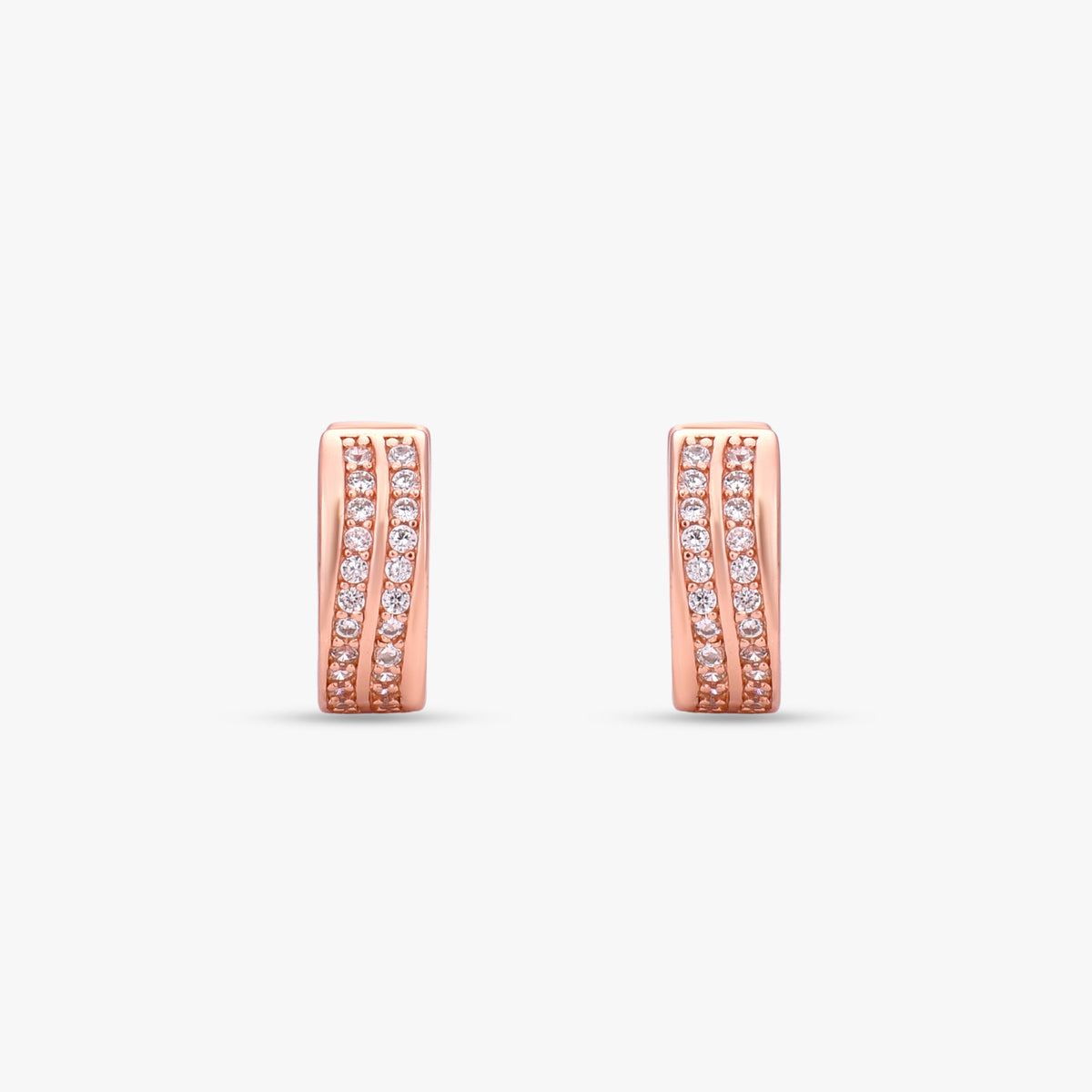Double Row Huggie Earrings