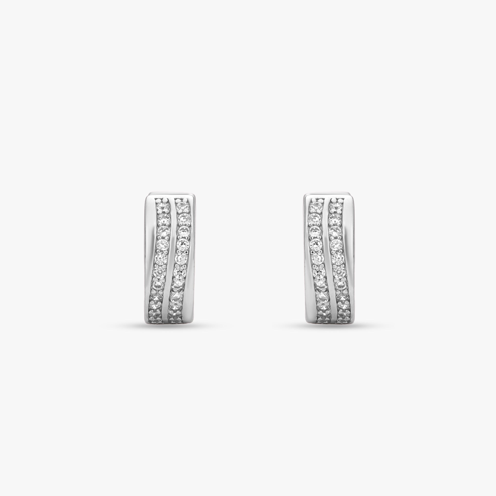 Double Row Huggie Earrings