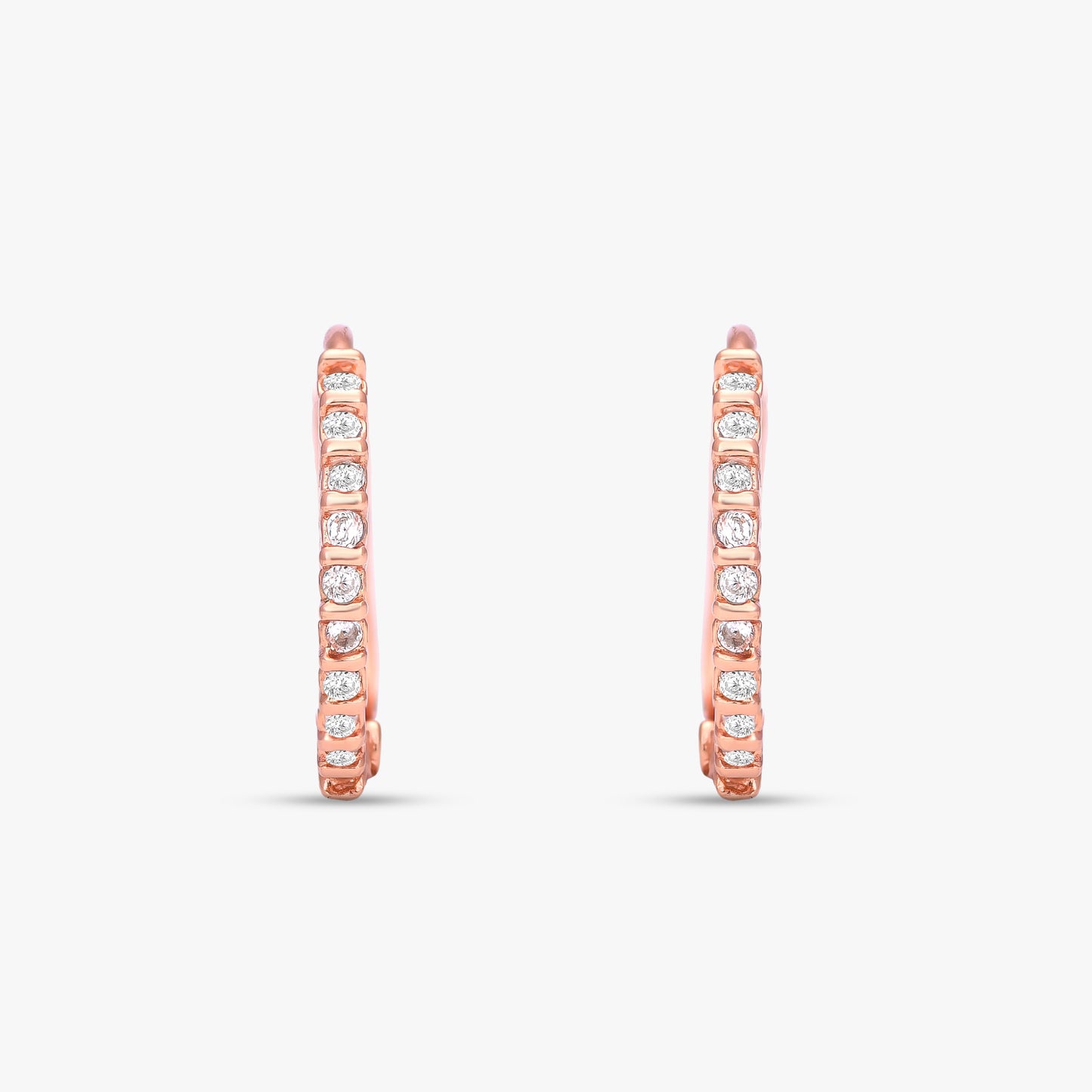 Diamond Accented Huggie Hoops