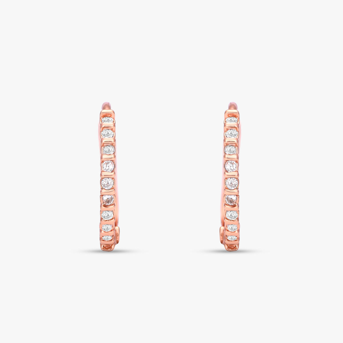 Diamond Accented Huggie Hoops