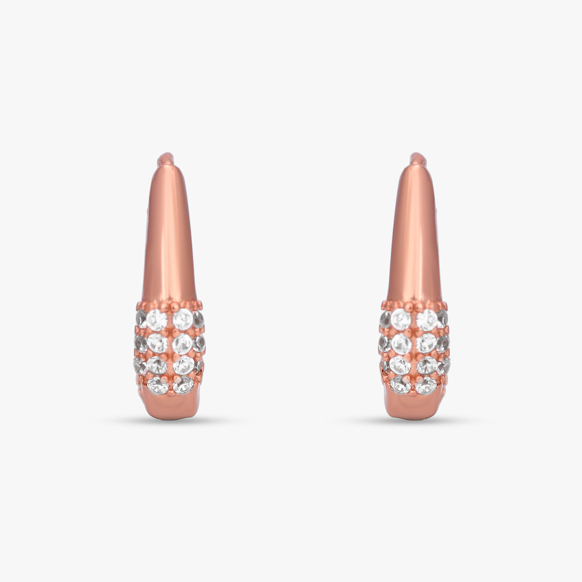 Pave Accented Huggie Hoops