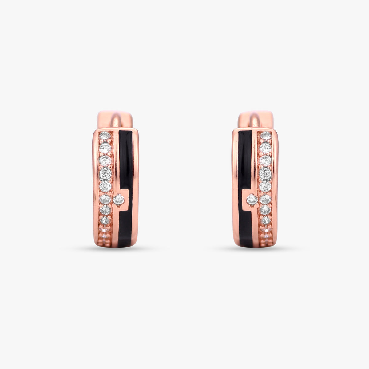 Modern Inlay Huggie Earrings