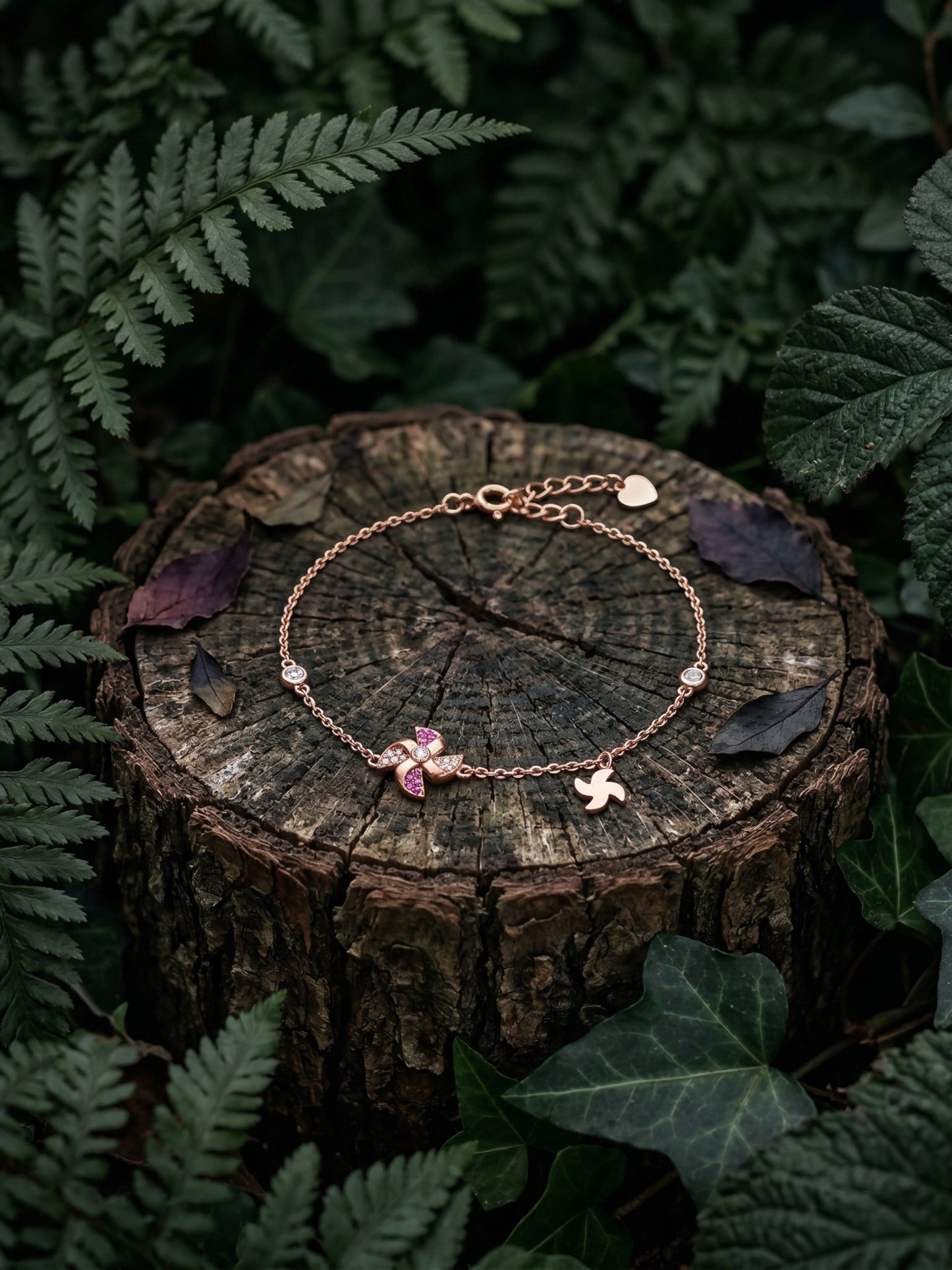 Sparkling Silver Pinwheel Bracelet