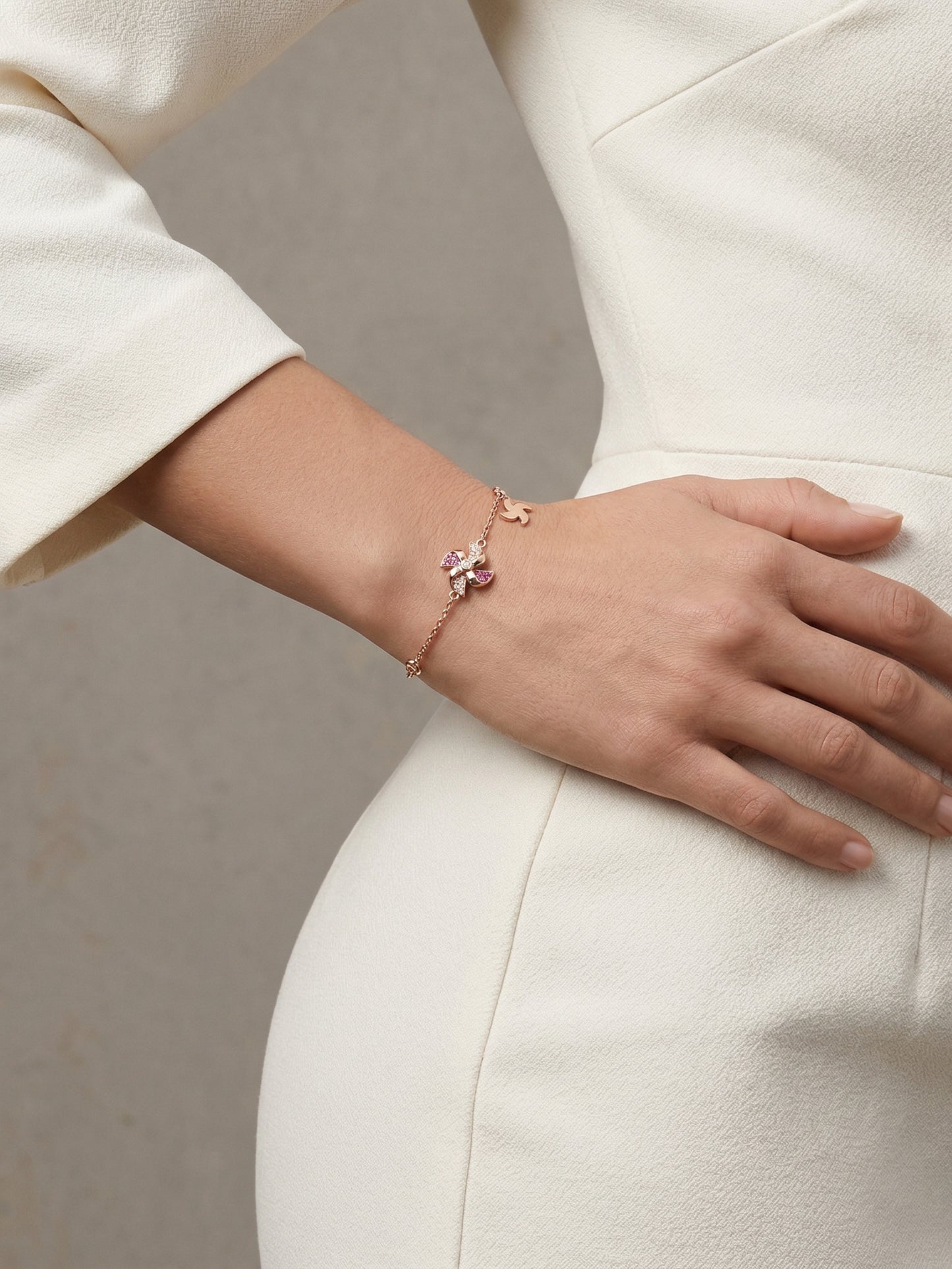 Sparkling Silver Pinwheel Bracelet