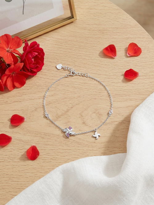 Load image 1 in gallery view. Sparkling Silver Pinwheel Bracelet
