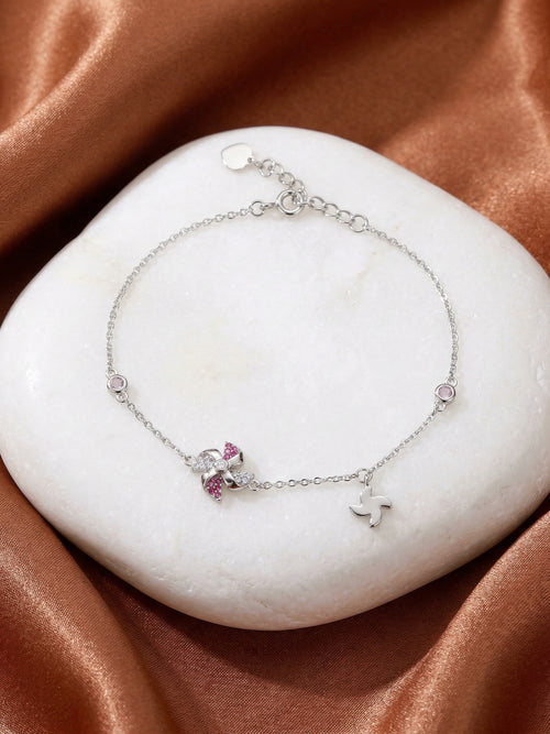 Load image 1 in gallery view. Sparkling Silver Pinwheel Bracelet