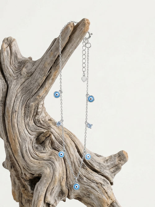 Load image 1 in gallery view. Silver Evil Eye Bracelet