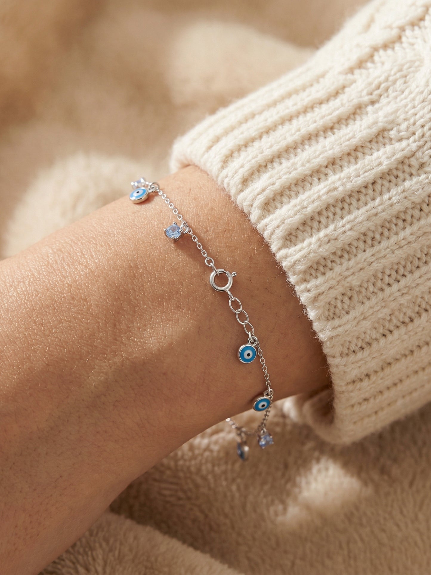 Silver Evil Eye Bracelet
