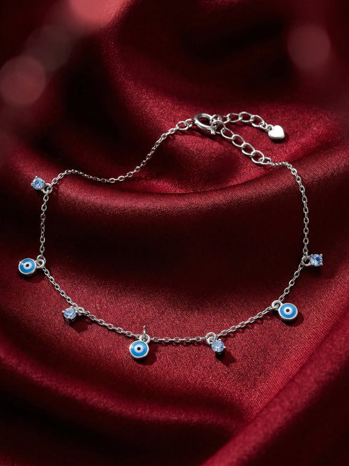 Load image 1 in gallery view. Silver Evil Eye Bracelet