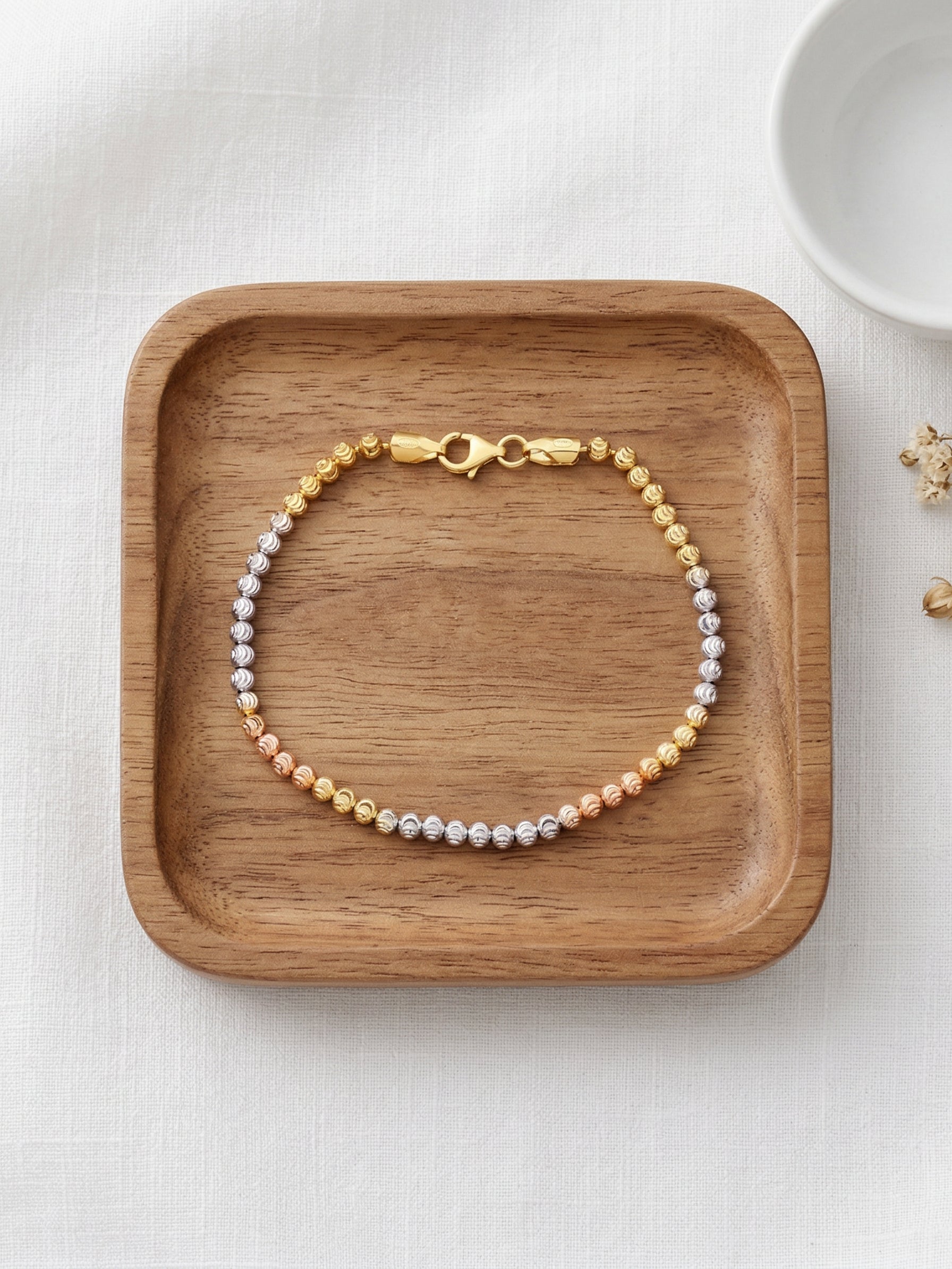 Tri-Color Moon-Cut Bracelet