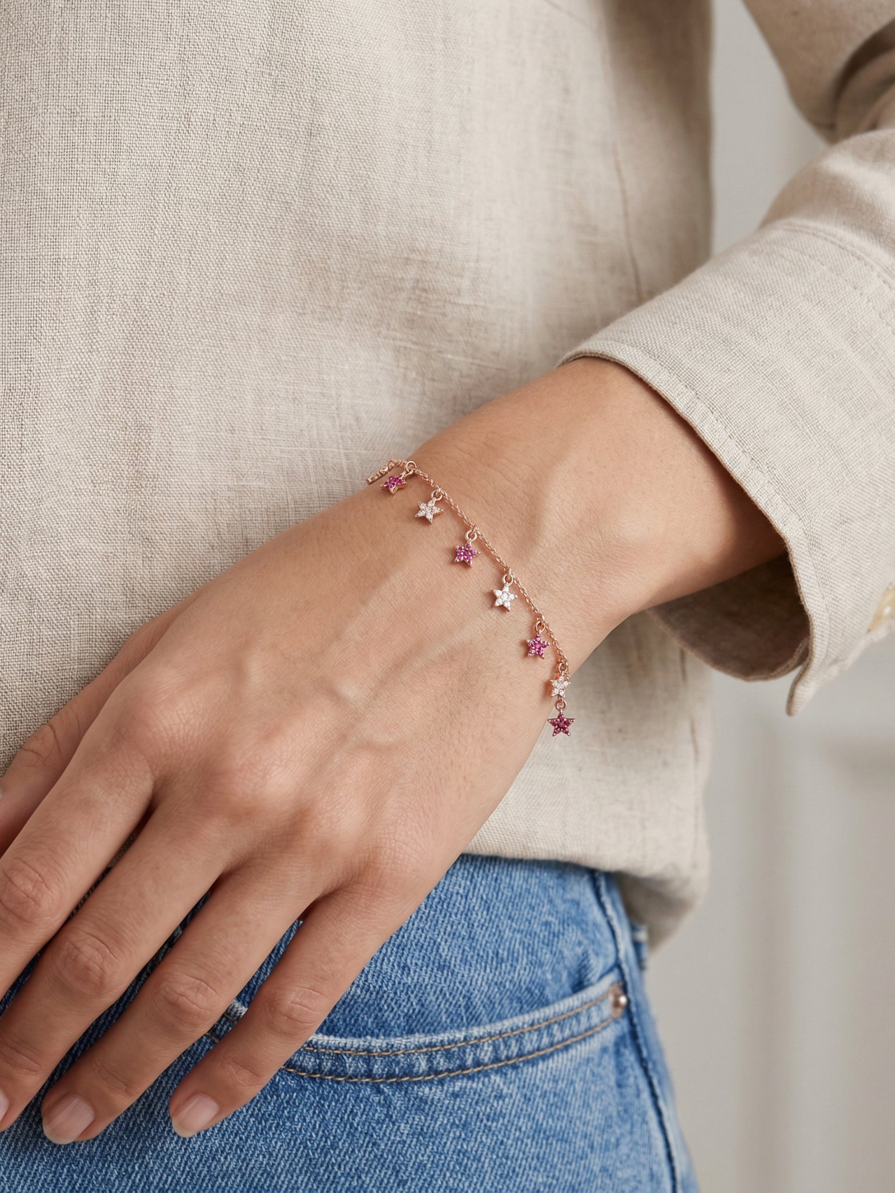 Celestial Pink Star Bracelet