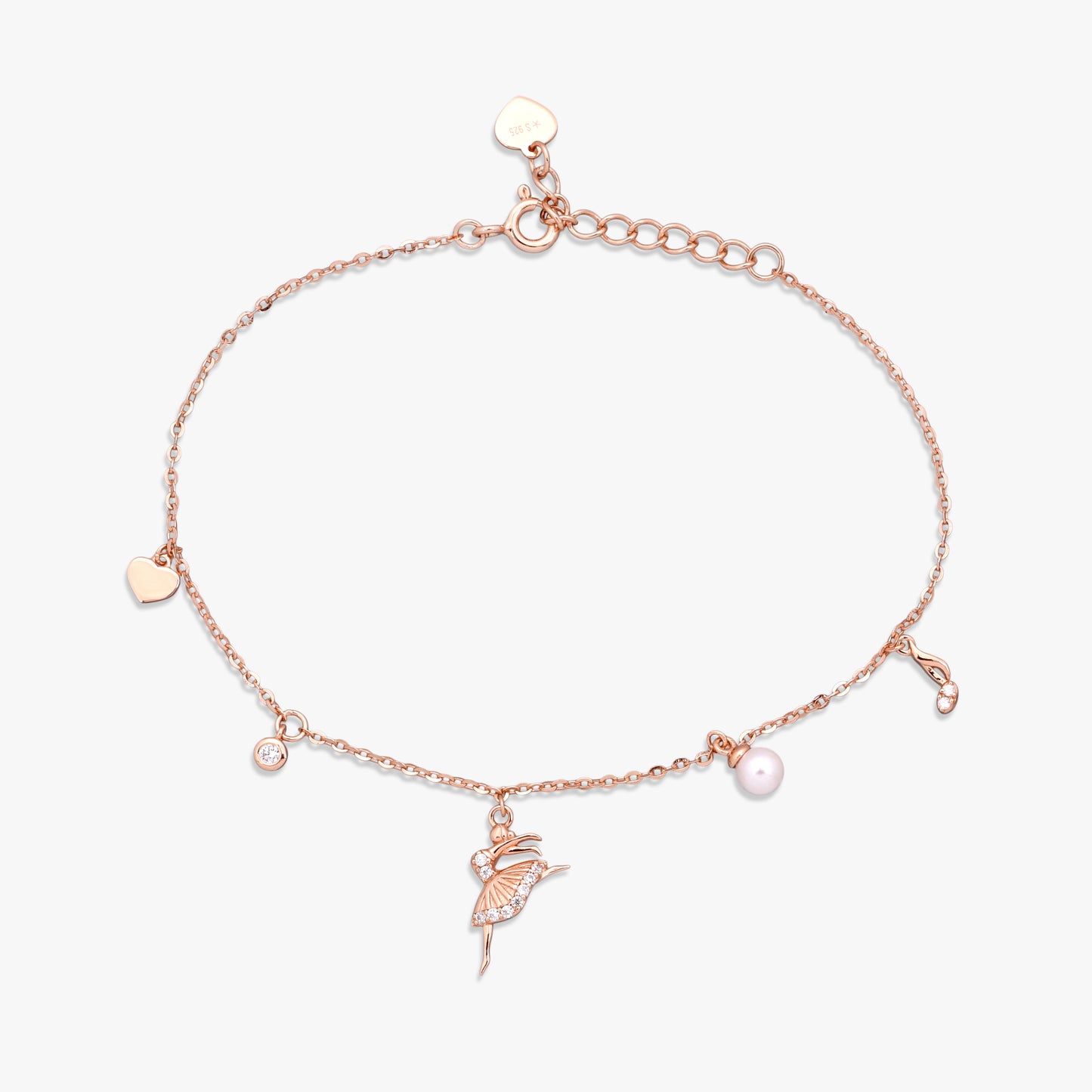 Elegant Ballerina Charm Bracelet