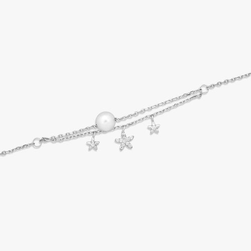 Load image 1 in gallery view. Pearl Star Double-Chain Bracelet