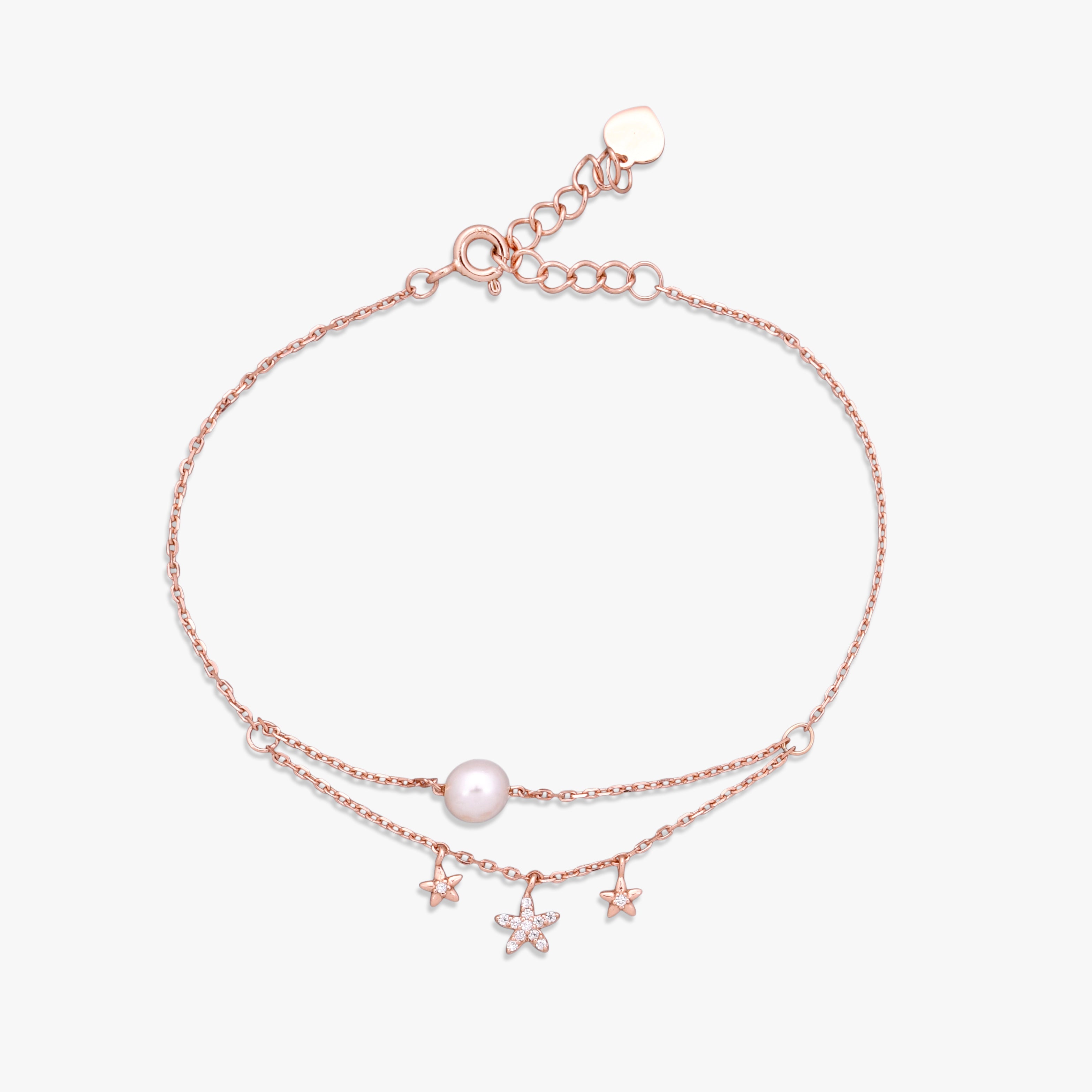 Pearl Star Double-Chain Bracelet