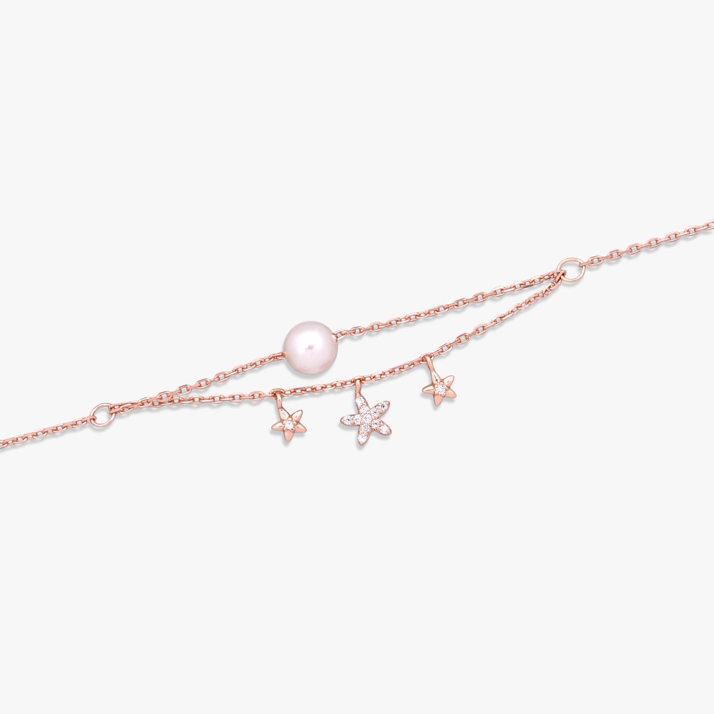 Pearl Star Double-Chain Bracelet