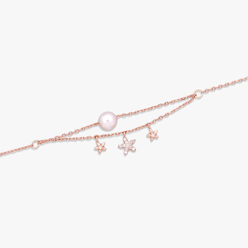 Load image 1 in gallery view. Pearl Star Double-Chain Bracelet